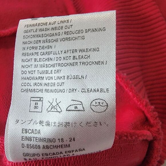 Escada Sport Jacket Womens XL Pink Zipper Athleaisure Gym Comfort Pockets Ruffle - Picture 14 of 16